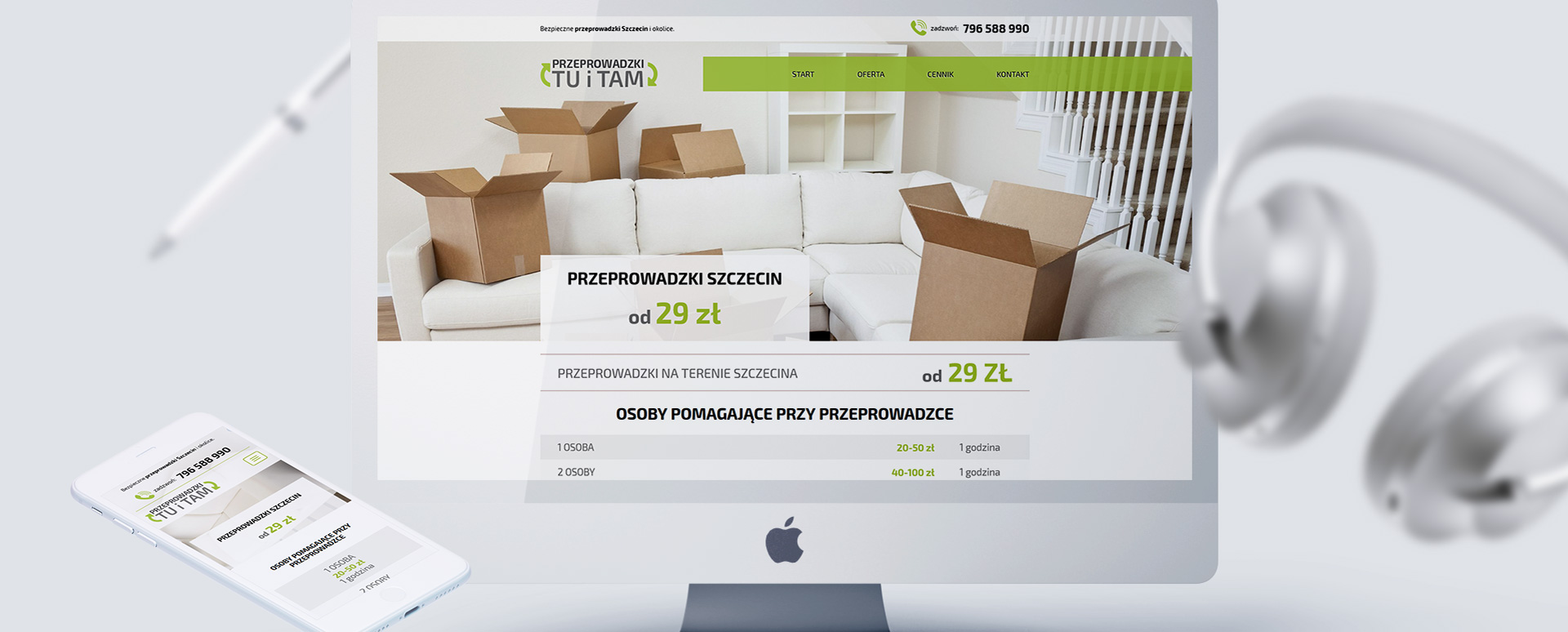 Mockup realizacji Przeprowadzki Tu i Tam